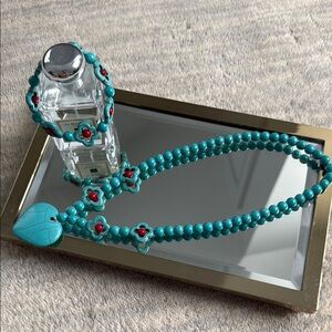 Turquoise Beaded Necklace and Bracelet Set